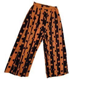 Black and Orange Polka Dot Wide Leg Pants